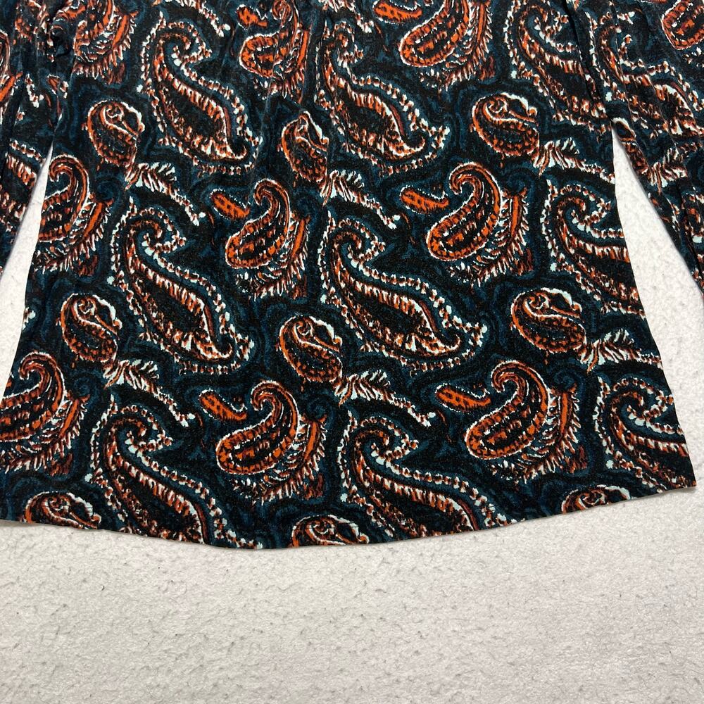 Talbots Women’s Medium Long Sleeve Paisley Patterned Pullover T Shirt Top - Picture 6 of 12
